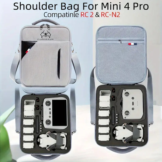 DJI Mini 4 PRO Shoulder Bag Travel Carrying Case Portable Box For Mini 4 Pro RC 2/RC-N2 Controller **CAN HOLD UP TO 8 BATTERIES **