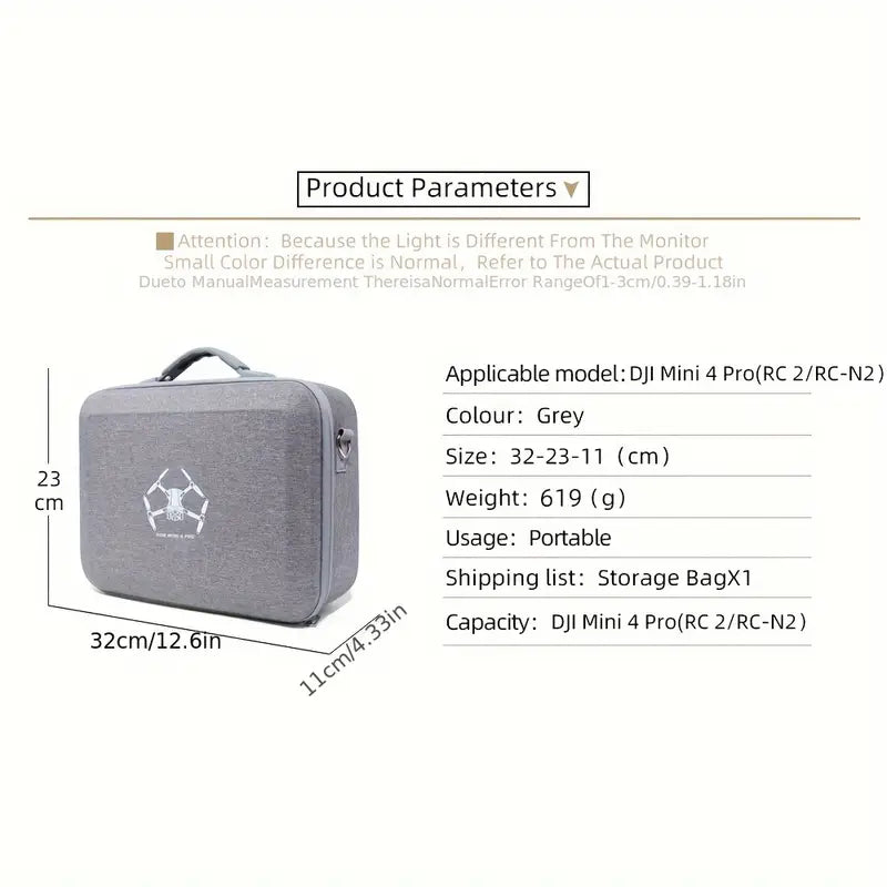 DJI Mini 4 Pro Scratch-Resistant Shoulder Bag ** Can Store up to 5 Batteries **