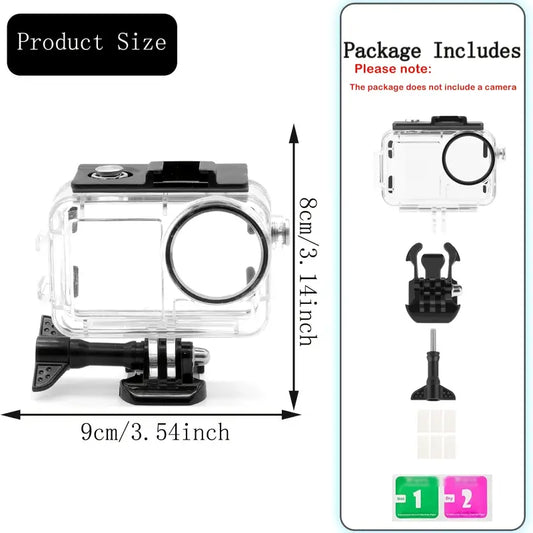 DJI Osmo Action 3/4 Waterproof Case - 45.11meter Deep Dive Protection, Underwater Housing With Bracket Accessories