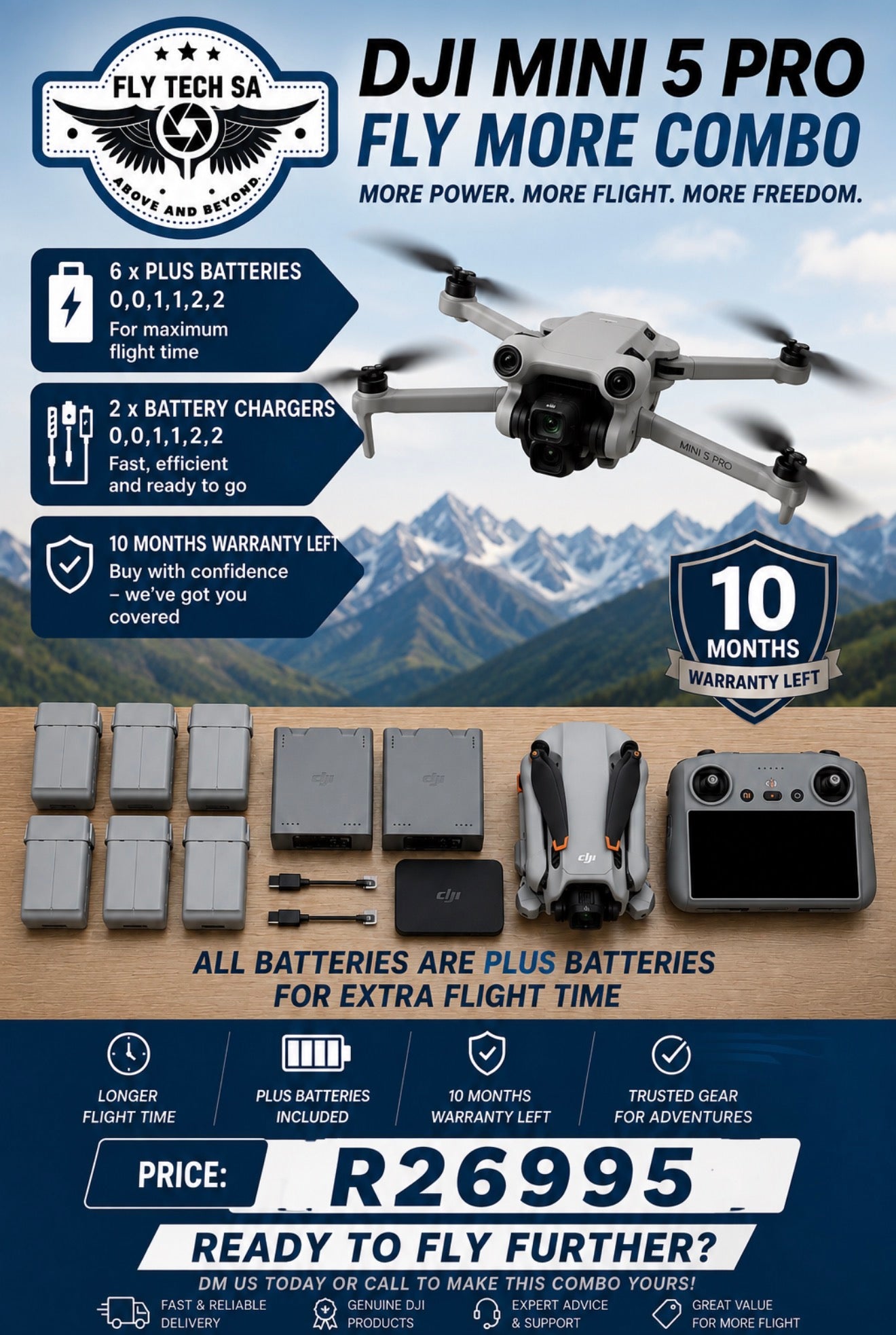 DJI Mini 5 Pro Fly More Combo Plus with 6 Batteries / Pre Owned