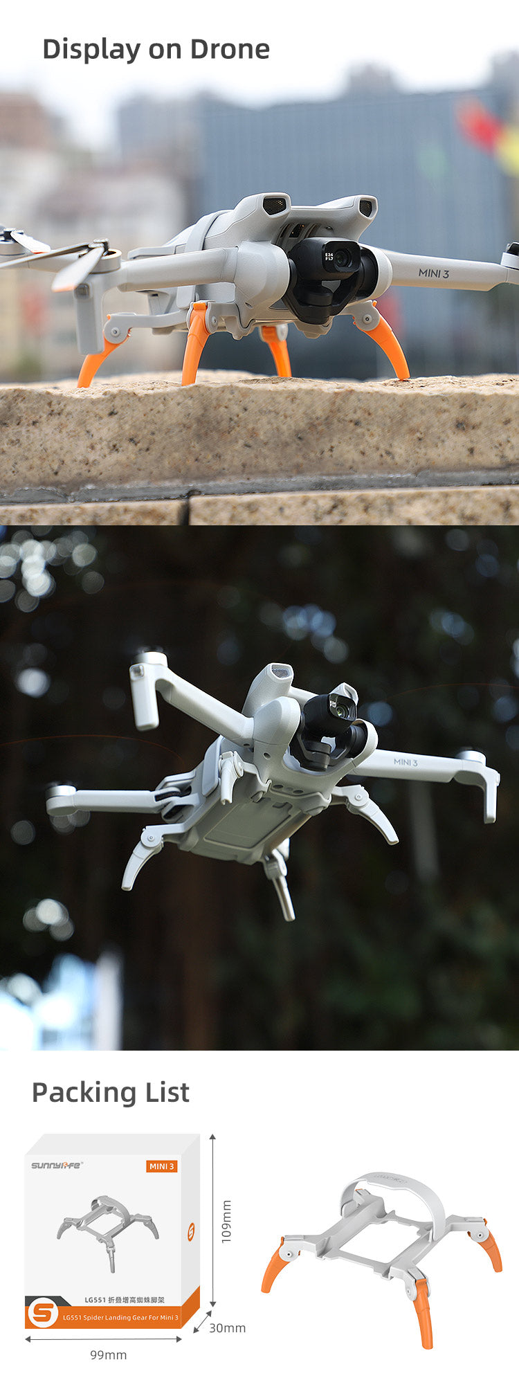 DJI Mini 3 Extended Landing Legs