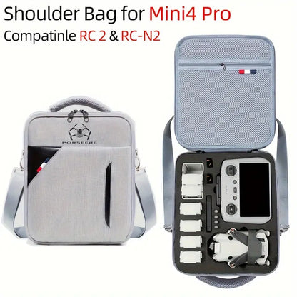 DJI Mini 4 PRO Shoulder Bag Travel Carrying Case Portable Box For Mini 4 Pro RC 2/RC-N2 Controller  **CAN HOLD UP TO 8 BATTERIES **