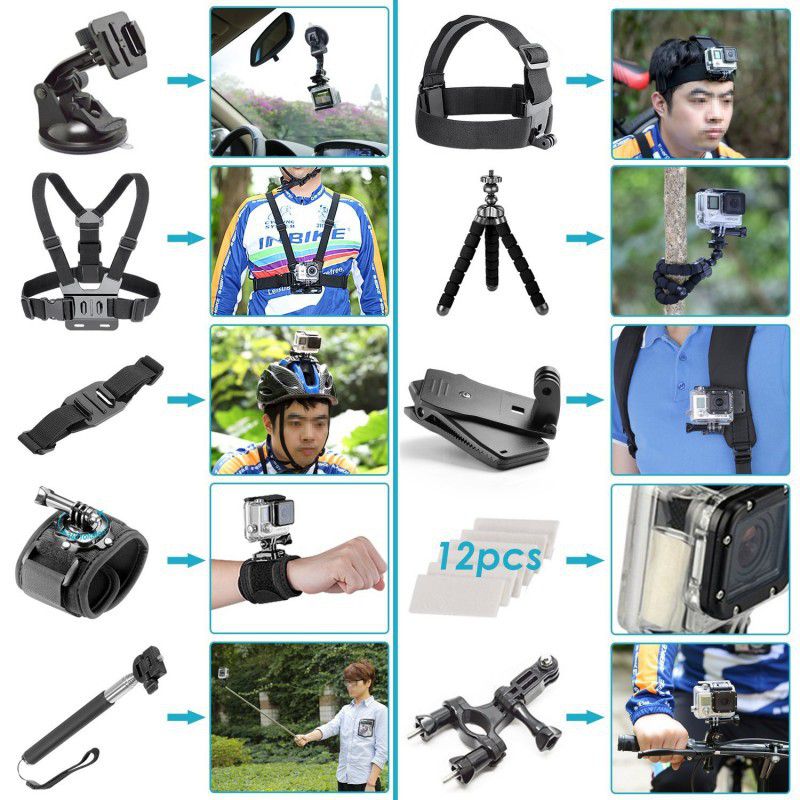 DRONE GEAR 50 in 1 GoPro Hero Accessories & DJI Osmo Action Accessory Kit