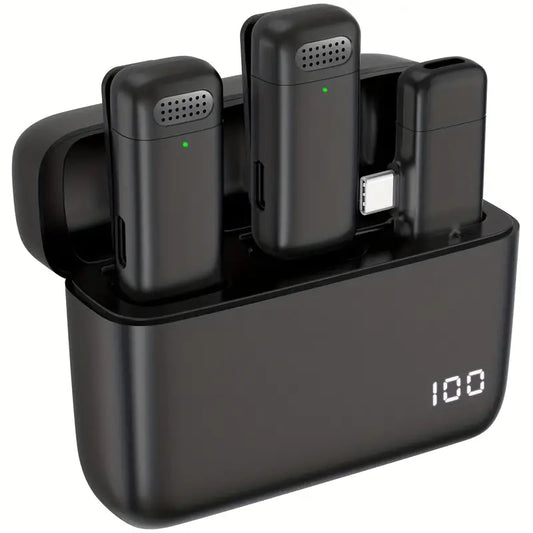 Professional Wireless Lavalier Microphone - Plug And Play Work With IPhone, IPad, Android, Camera, Computer - Perfect For Interviews, Vlogs, Live Streaming