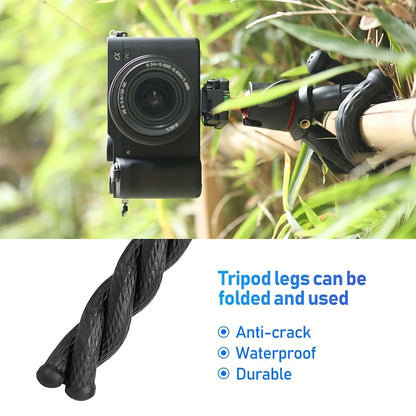 Mini Flexible Tripod Featuring a Concealed Phone Holder with Cold Shoe Mount, 1/4'' Screw Compatible with Magic Arm
