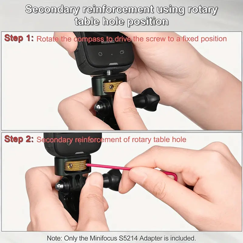 Minifocus Aluminum CNC 1/4"-20 Adapter for Go Pro Hero 12/11/10/9/8, Insta360 X4/X3, DJI Osmo Action 3/4/5, AKASO and More Standard 1/4" Accessories
