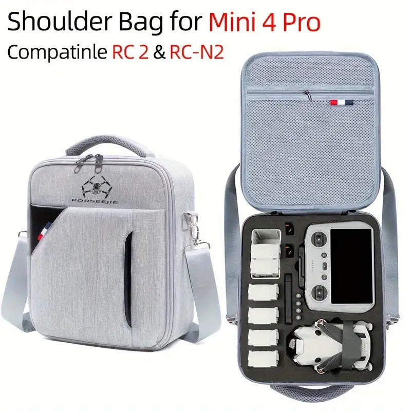 DJI Mini 4 PRO Shoulder Bag Travel Carrying Case Portable Box For Mini 4 Pro RC 2/RC-N2 Controller  **CAN HOLD UP TO 8 BATTERIES **