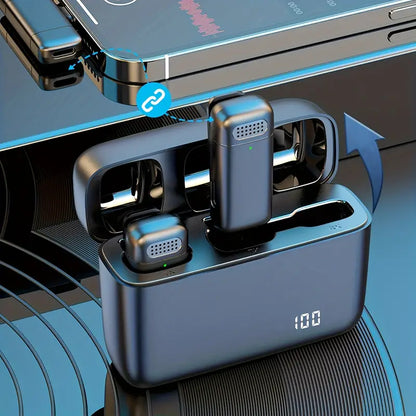 Professional Wireless Lavalier Microphone - Plug And Play Work With IPhone, IPad, Android, Camera, Computer - Perfect For Interviews, Vlogs, Live Streaming