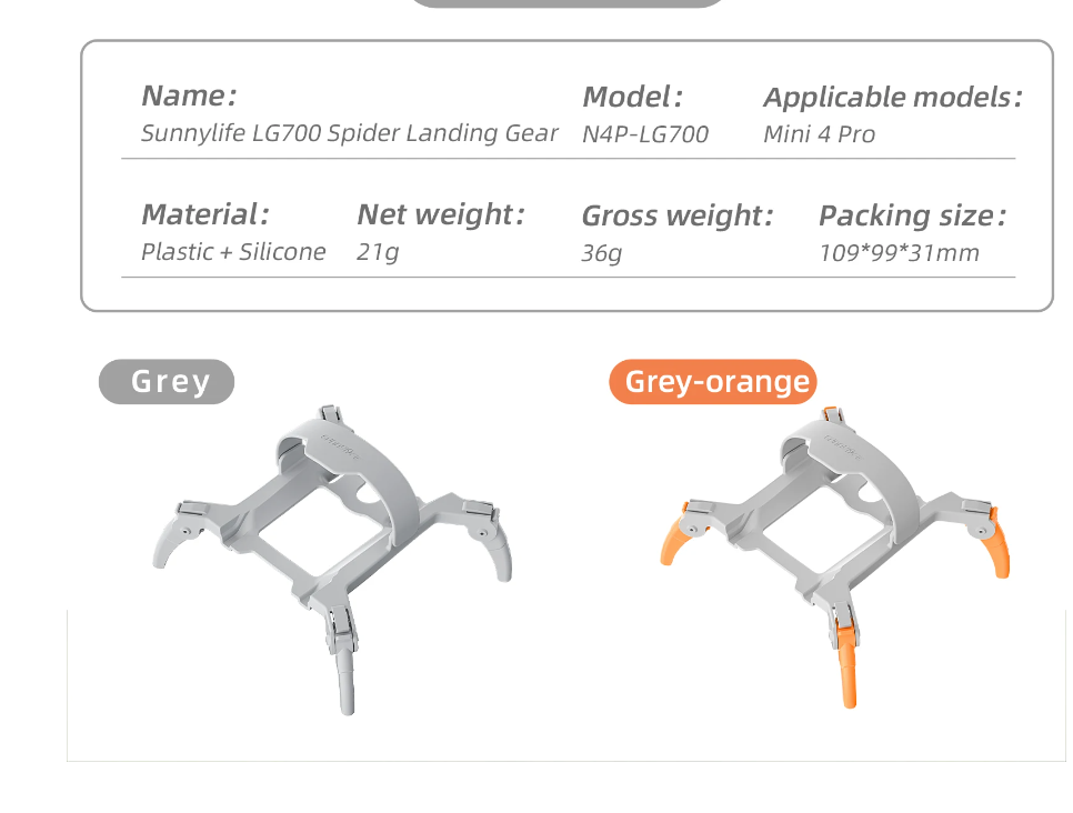 MINI 4 PRO EXTENDED SPIDER LANDING GEAR