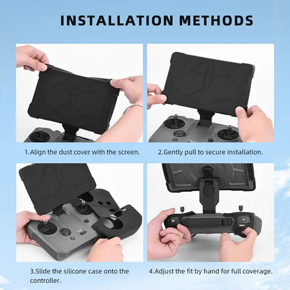 2pcs Silicone Case + Screen Protector and Dust Cover Set for DJI Mavic 4 Pro RC PRO 2 Remote Control