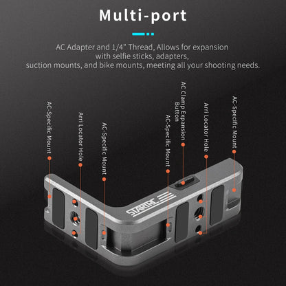 Action 5 /4/3 L-Shaped Magnetic Mount, Vertical-Horizontal Rotation, Quick Release Bracket, Metal Housing **No Battery**