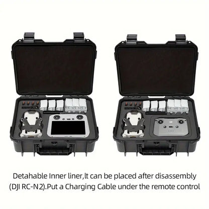 DJI Mini 3 / Mini 3 Pro/ Mini 4 Pro Explosion Proof Box For DJI RC/RC 2/RC-N2 Remote Control ** Can Store up to 7 Batteries **