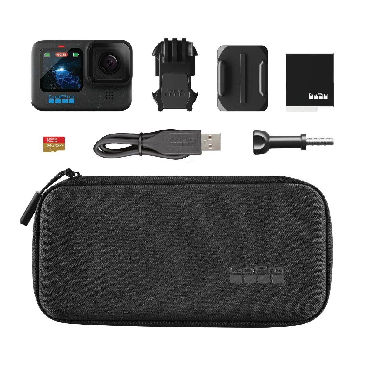 GoPro HERO12 Action Camera Speciality Bundle with 64GB Memory Card - Black